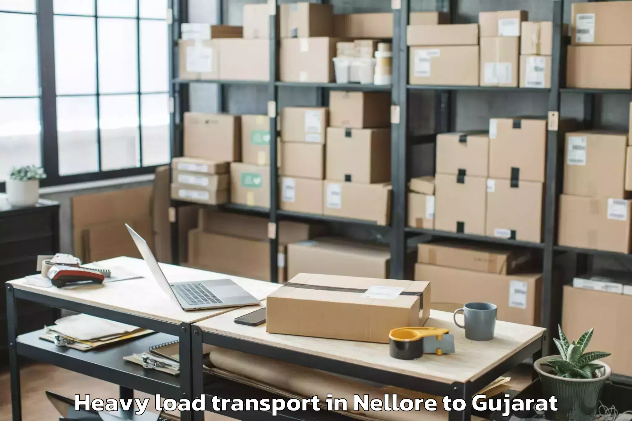 Book Nellore to Khambhaliya Heavy Load Transport Online